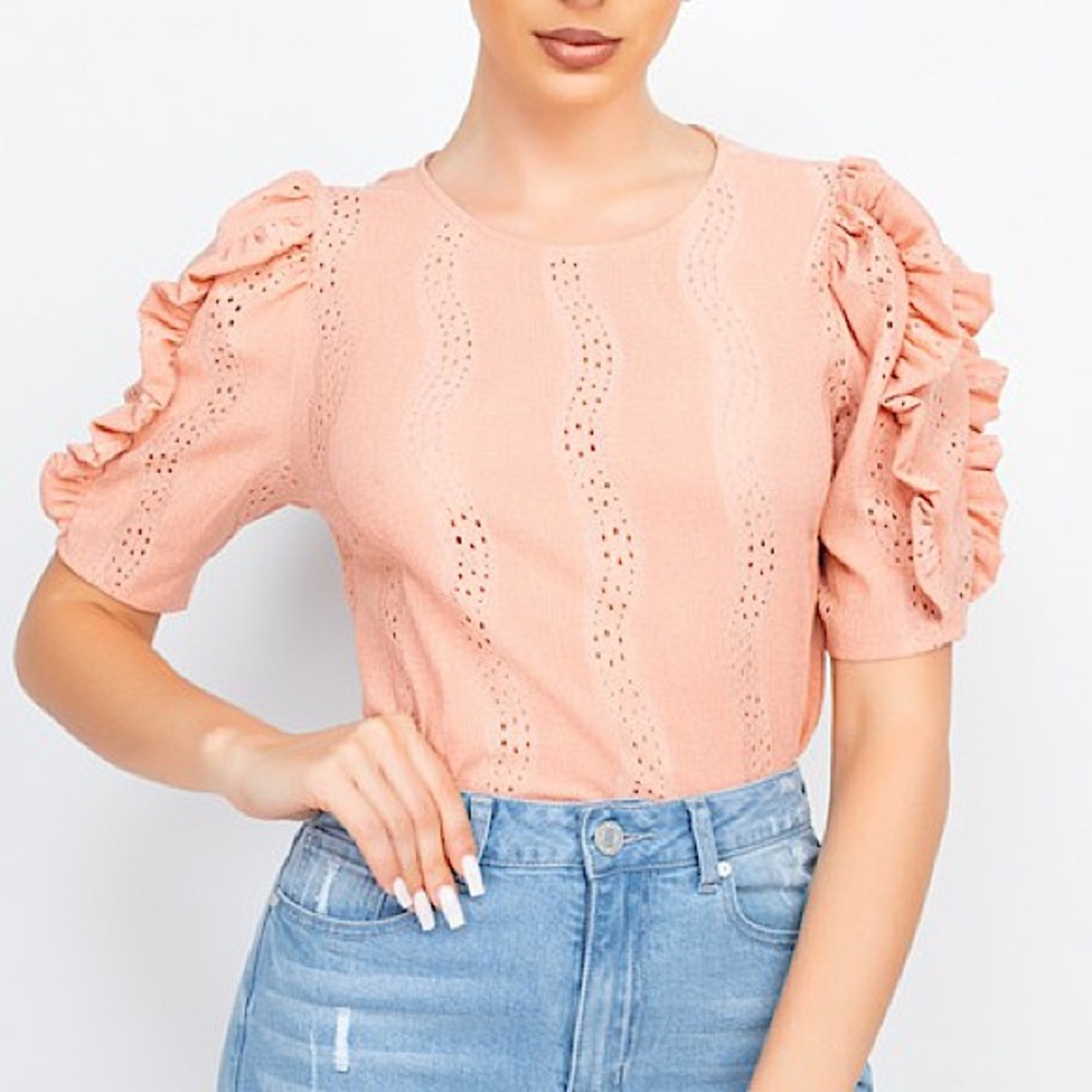 Blush Pink Puff Sleeved Top